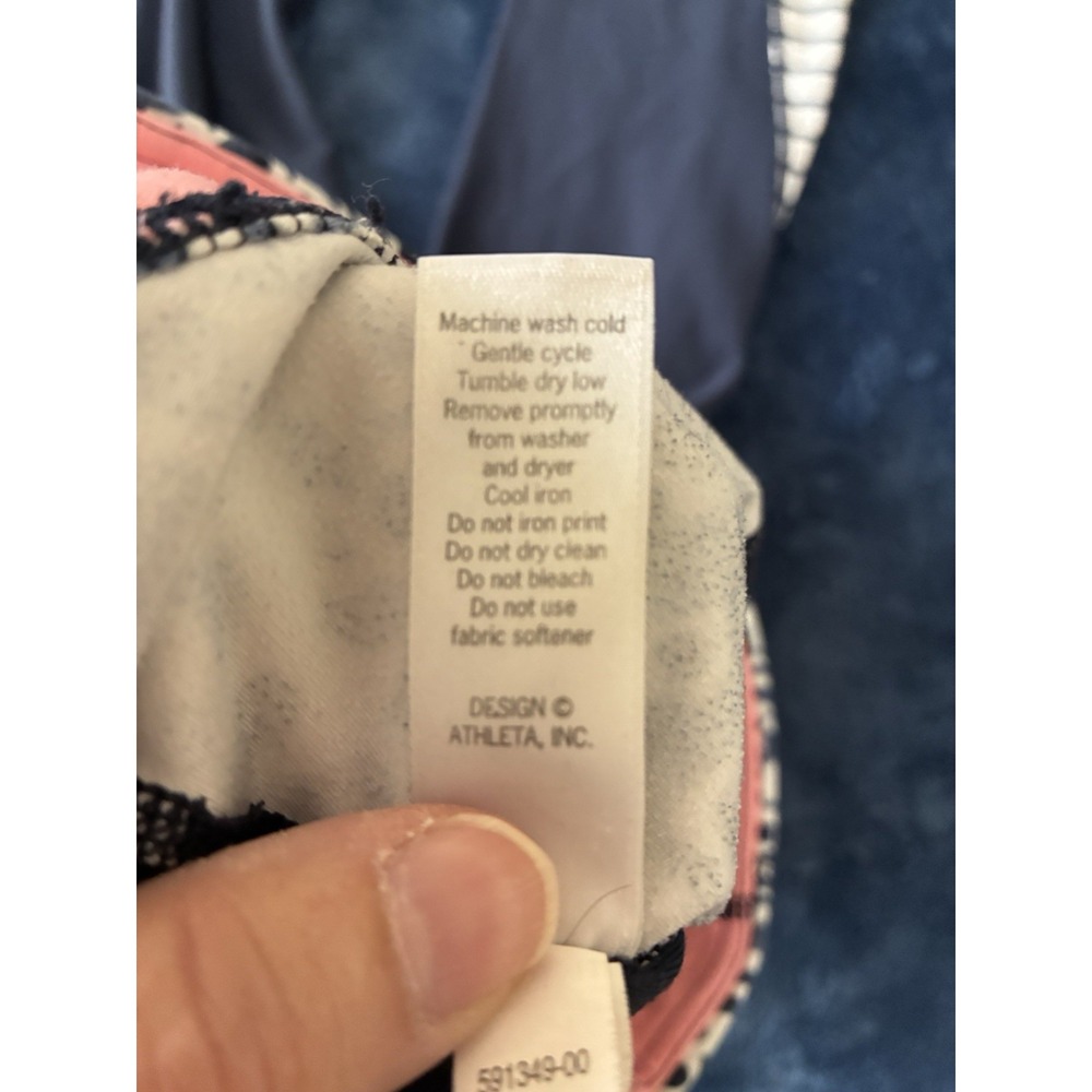 Athleta Blue with Animal Print‎ and Stripes 7/8 Leggings Size Small Tall (L6) - Picture 5 of 11
